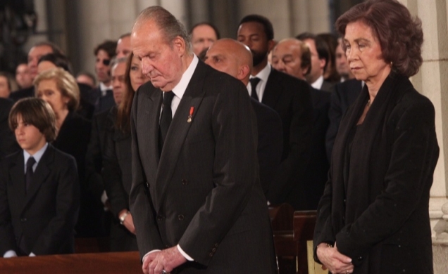 Sus Majestades los Reyes durante el Funeral de Estado por el expresidente del Gobierno, Adolfo Suárez